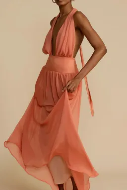 Arcina Ori Serena Dress Coral Size M / AU 10 for rent on The Volte - image 4