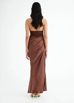 Benni Gina Maxi Dress- Chocolate- Size 12 for rent on The Volte - image 4