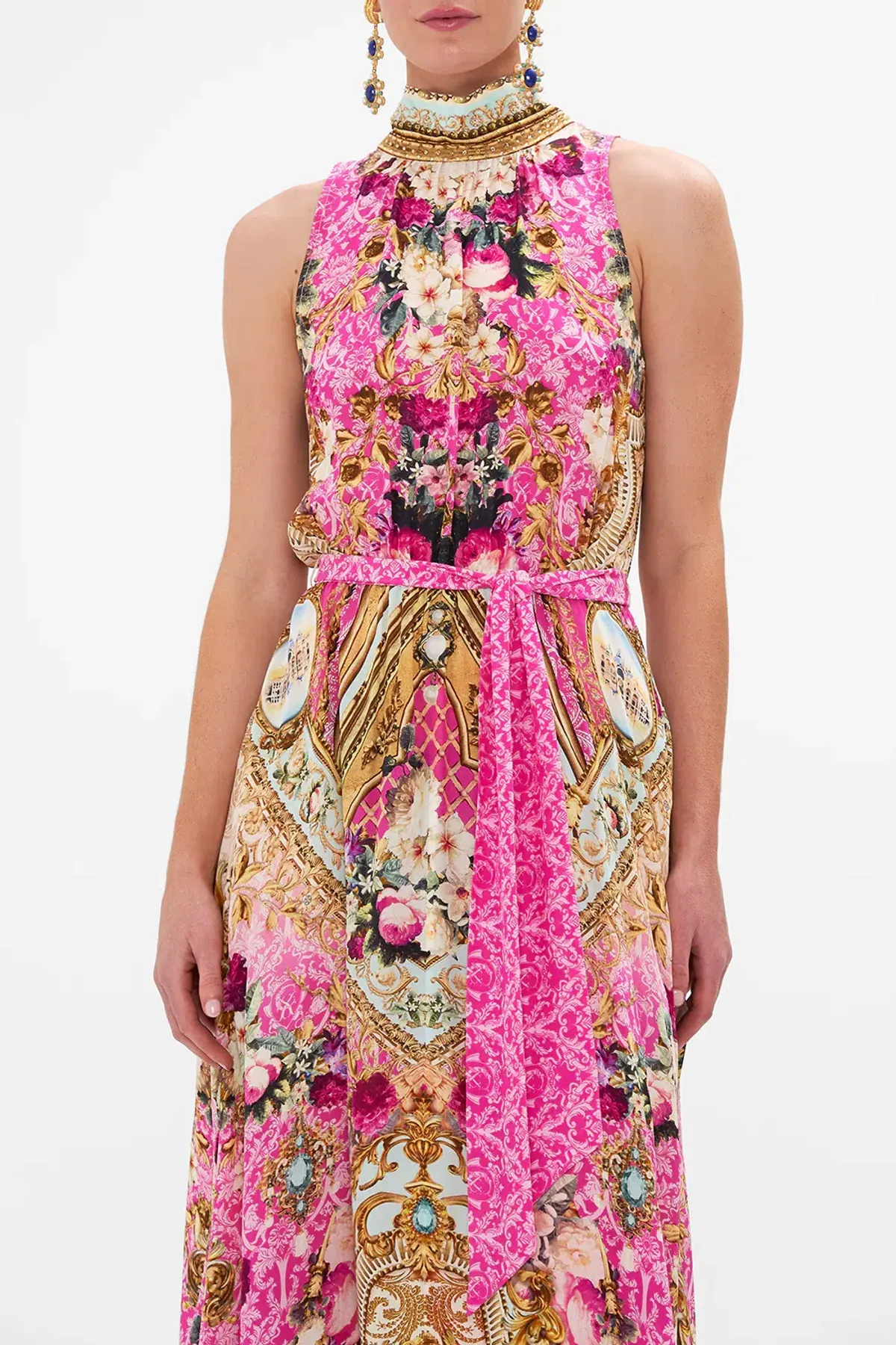 Camilla Necktie Midi Dress With Elasticated Waist Call Of The Canal Size XL / AU 16 - Image 4