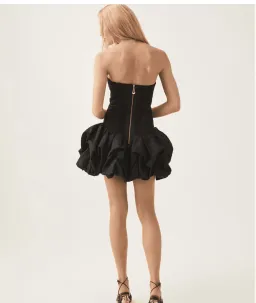 Aje Violette Bubble Hem Mini Dress in Black Size 10 for rent on The Volte - image 3