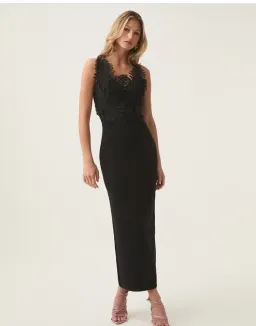 Aje Daisy Knit Maxi Dress in Black Size 8 for rent on The Volte - image 4