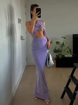 Christopher Esber Venus Tank Maxi Dress Lilac Size 6 for rent on The Volte - image 7