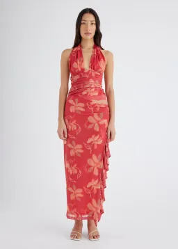 Benni Penelope Halter Maxi Dress- Hibiscus Floral- Size 6 for rent on The Volte - image 2