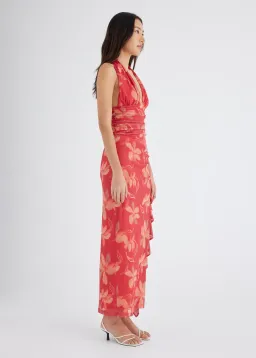 Benni Penelope Halter Maxi Dress- Hibiscus Floral- Size 6 for rent on The Volte - image 3