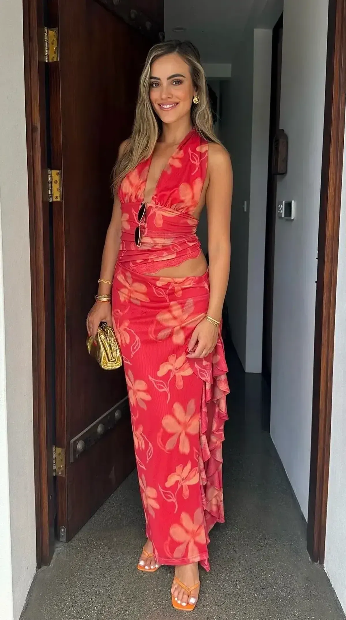 Benni Penelope Halter Maxi Dress- Hibiscus Floral- Size 6 - Image 6