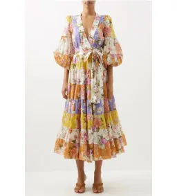 Zimmermann Pattie Wrap Midi Dress Floral Size 0 / AU 8 for rent on The Volte - image 1