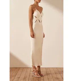 Shona Joy Milo Cut Out Slit Midi Dress Coconut Size AU 6 for rent on The Volte - image 2