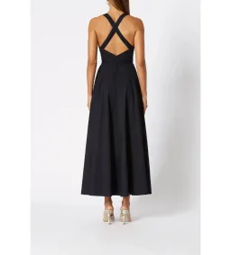 Scanlan Theodore Cotton Cross Back Dress Black Size AU 8  for rent on The Volte - image 3