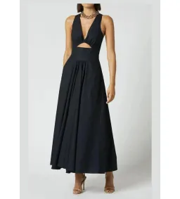 Scanlan Theodore Cotton Cross Back Dress Black Size AU 8  for rent on The Volte - image 1