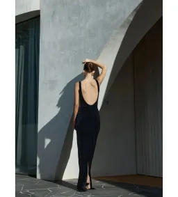 Effie Kats Verona Gown Black Velvet Size AU 6 for rent on The Volte - image 3