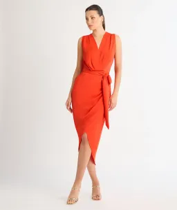 Sheike Saskia Midi Dress Coral Size 16 for rent on The Volte - image 3