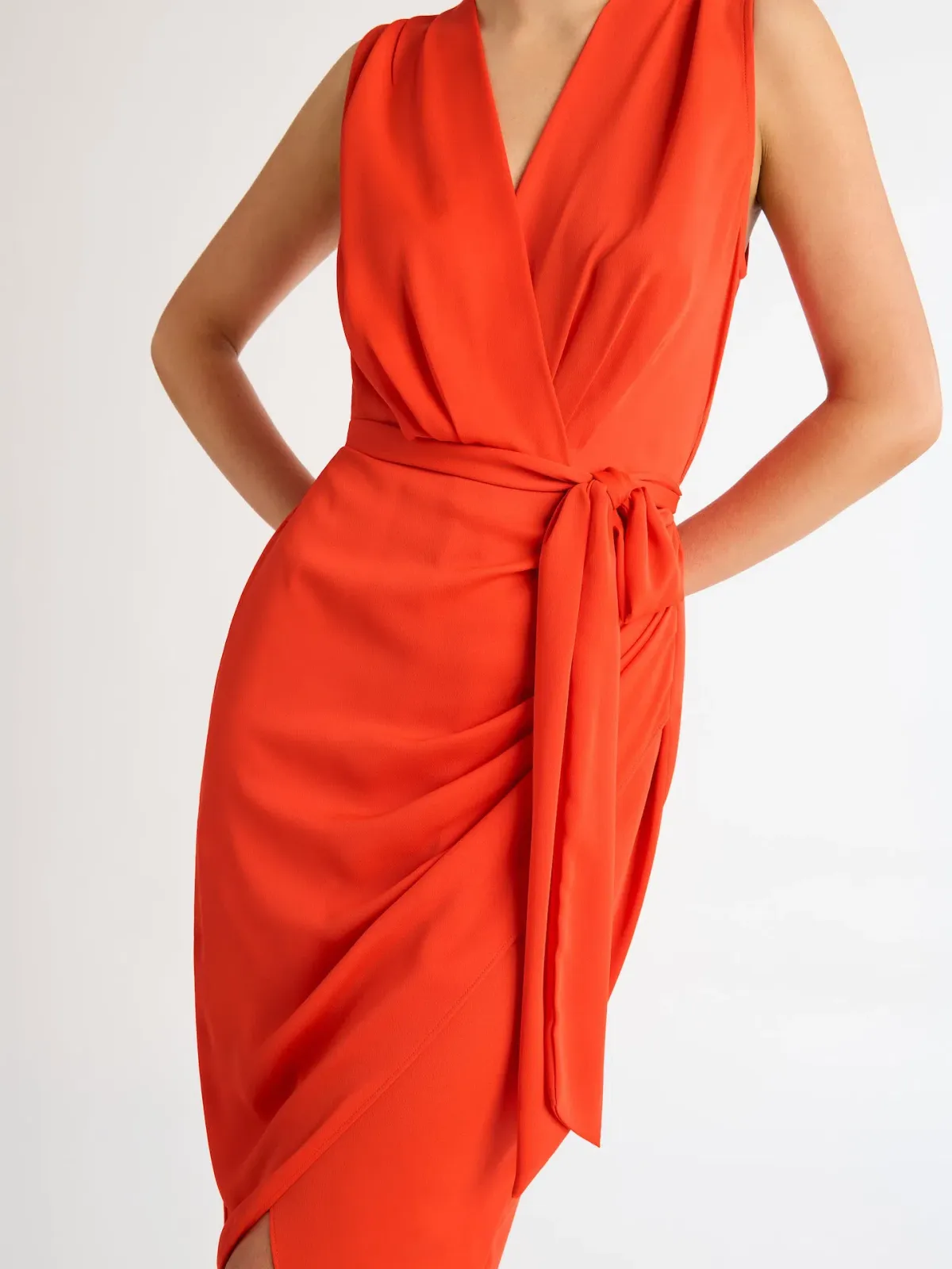 Sheike Saskia Midi Dress Coral Size 16 - Image 4