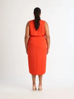 Sheike Saskia Midi Dress Coral Size 16 for rent on The Volte - image 2