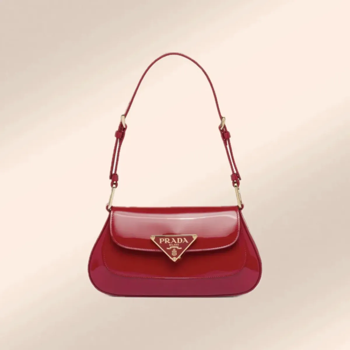 Prada Patent Leather Shoulder Bag Cherry Red  - Image 1