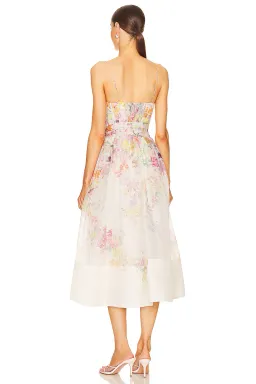 Zimmermann Natura Corset Midi Dress Kaleidoscope Garden Floral Size 1 / AU 10 for rent on The Volte - image 3