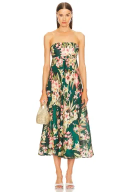 Zimmermann Lexi Midi Dress in Green Palm Size 0 / AU 8 for rent on The Volte - image 2