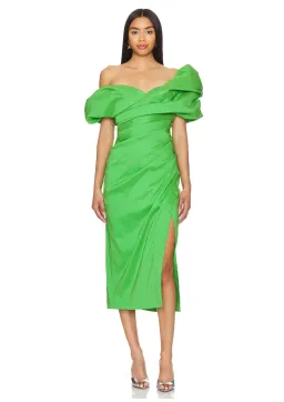 Rachel Gilbert Gia Midi Dress Green Size 3 / AU 12 for rent on The Volte - image 1
