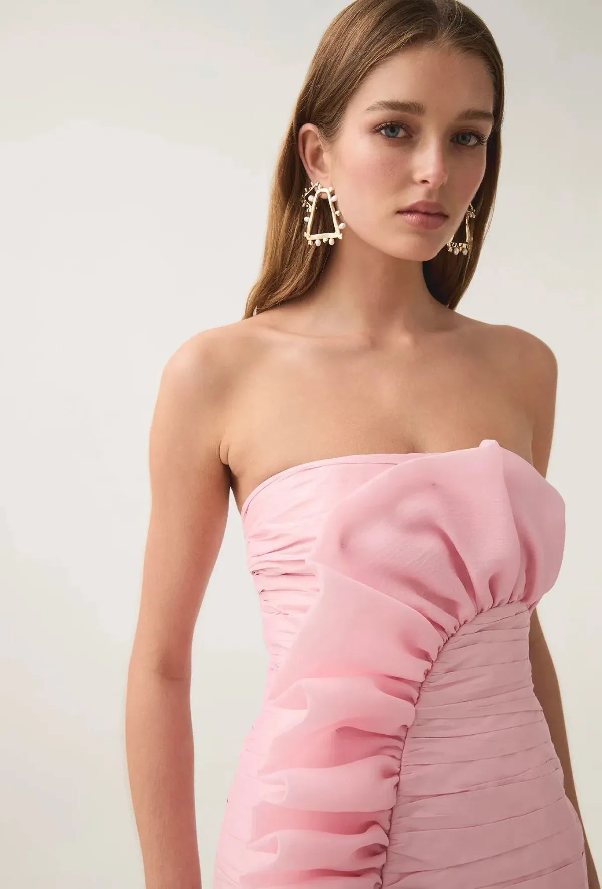 Aje Telma Ruffle Micro Mini Dress Pink Size 8 - Image 3