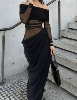 BENNI Yasmin Off-Shoulder Maxi Dress in Black Size 10 for rent on The Volte - image 6