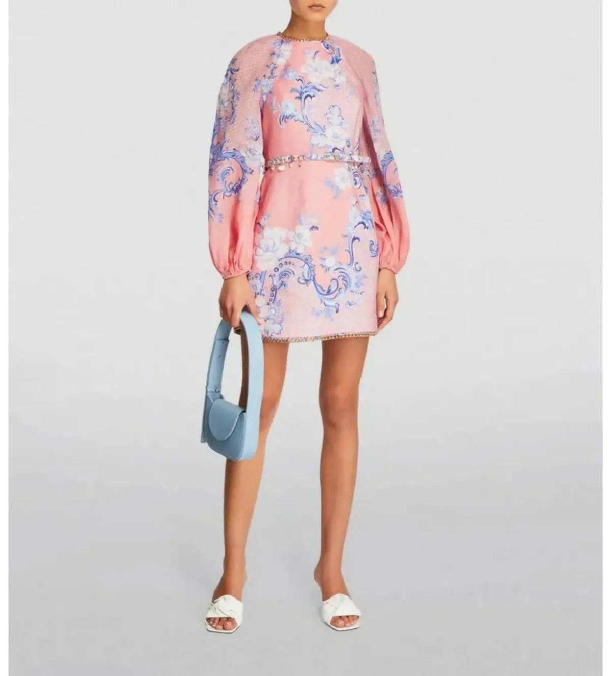 Zimmermann Postcard Mini Dress Swirl Floral Coral Size 2 / AU 12 - Image 1