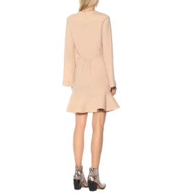 Chloe Crêpe Mini Dress in Beige Size AU 8 for rent on The Volte - image 2