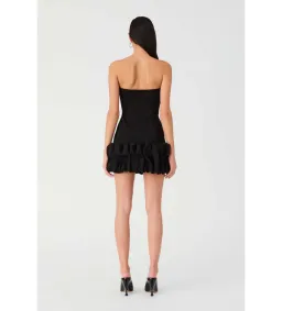 Misha Saphira Crepe Mini Dress Black Size AU 6 for rent on The Volte - image 3