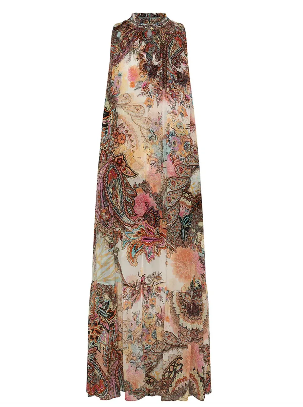 Camilla Carnaby Disco High Neck Keyhole Maxi Dress Print Size XS / AU 8 - Image 3