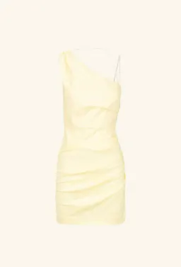 Shona Joy Lani Asymmetrical Gathered Mini Dress Vanilla Size 10 for rent on The Volte - image 5