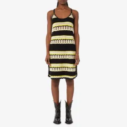 Ganni Striped Crochet Knit Slip Mini Dress Multi Size S / AU 8 for rent on The Volte - image 2