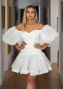 Aje Myriad Cut Out Mini Dress Ivory Size 10 for rent on The Volte - image 4