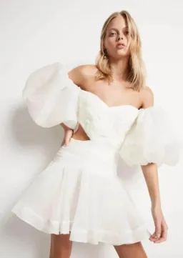 Aje Myriad Cut Out Mini Dress Ivory Size 10 for rent on The Volte - image 2