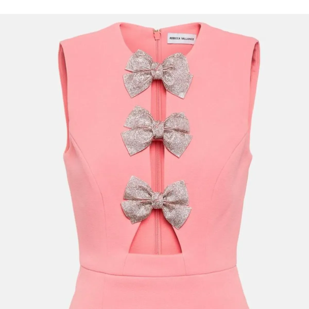 Rebecca Vallance Brittany Bow Mini Dress Pink Size 8 - Image 4