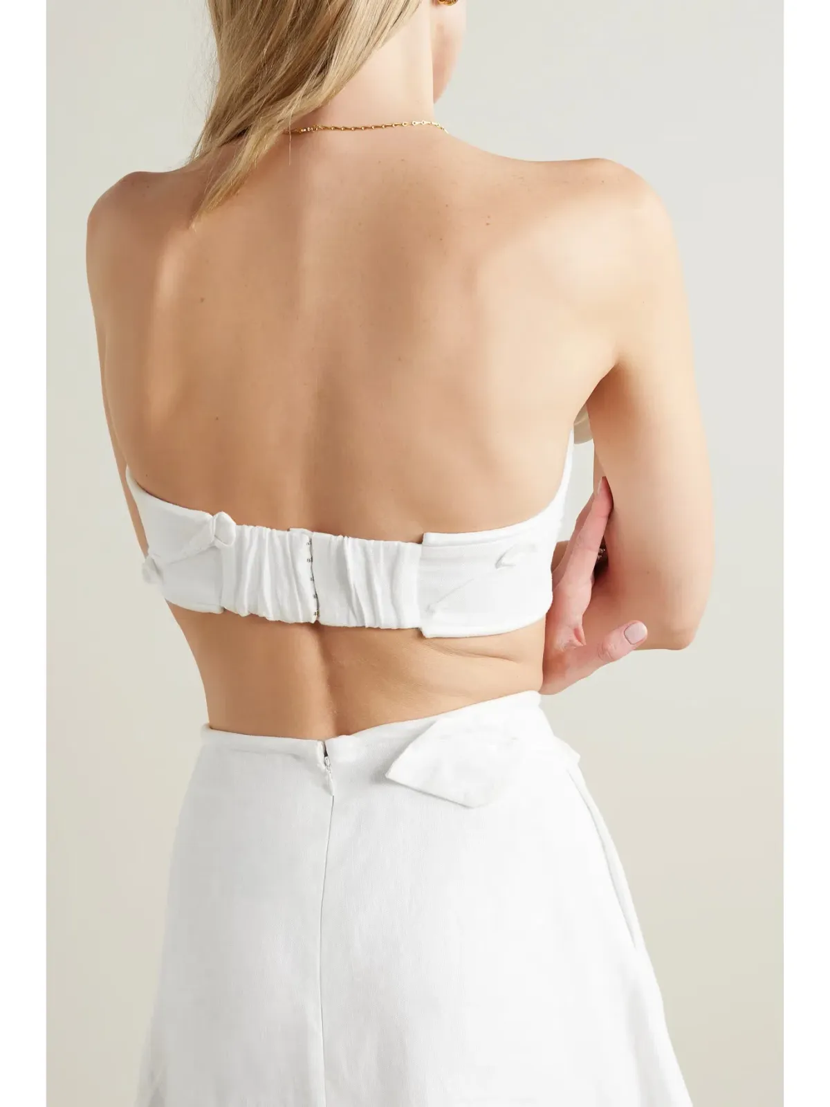 Zimmermann The Matchmaker Rose Bra and Flare Midi Skirt Set Ivory Size 1 / AU 10 - Image 2