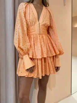 Acler Amelia Mini Dress Apricot Size 8 for rent on The Volte - image 4