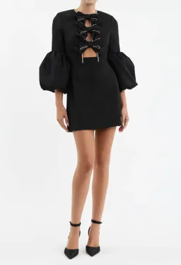 Rebecca Vallance Augustine Long Sleeve Mini Dress Black Size 6 for rent on The Volte - image 2