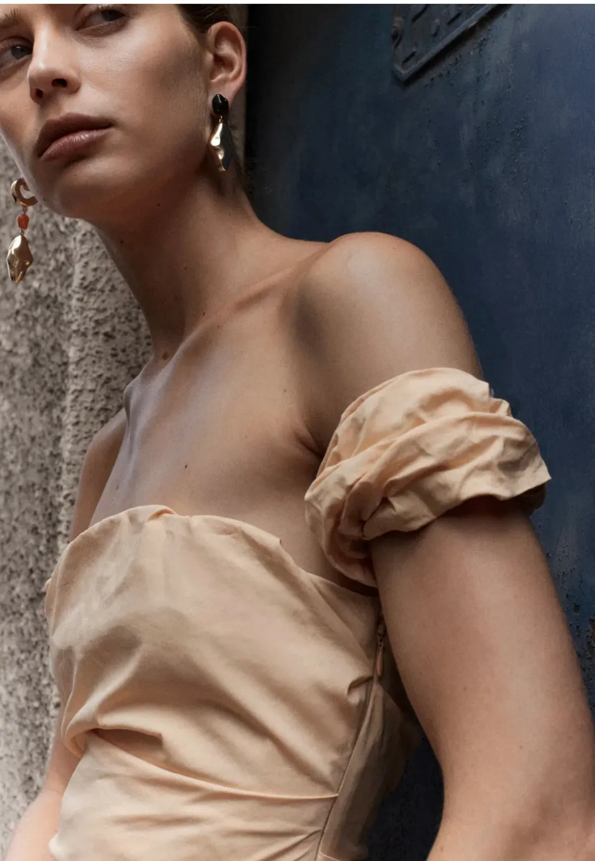 Sir the Label Carmen Draped Gown Light Peach Size 6 - Image 7