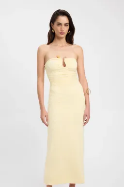 Kookai Tayla Trim Maxi Dress Yellow Size 8  for rent on The Volte - image 2