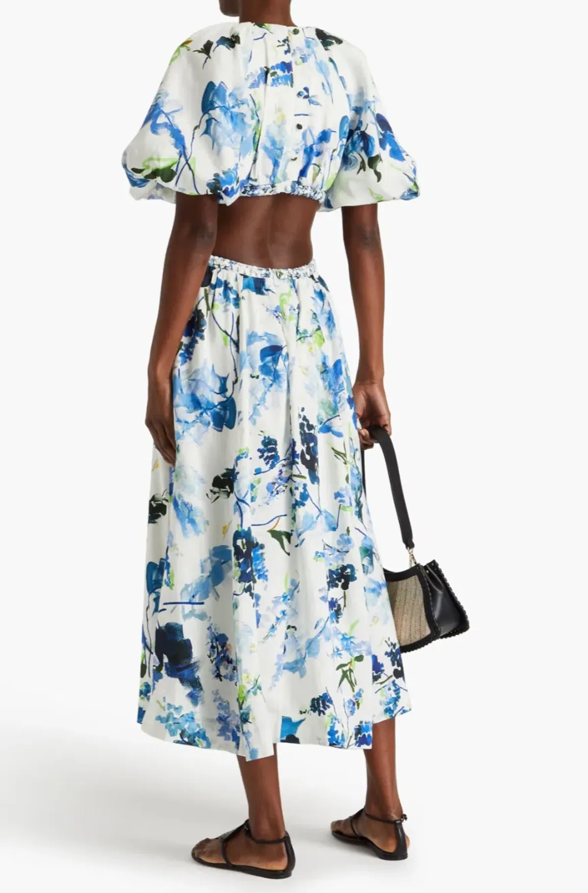 Aje Capucine Floral Print Linen Blend Midi Dress, Size XXS. - Image 2