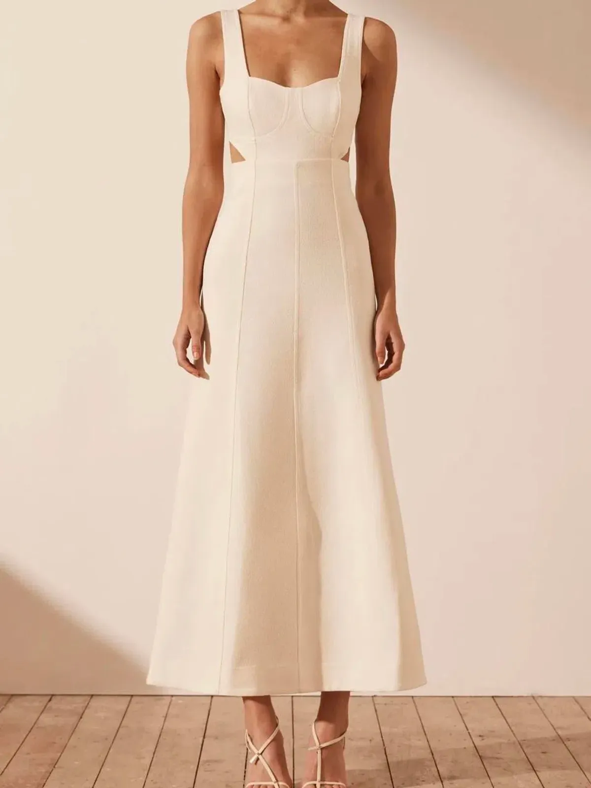 Shona Joy Amura Bustier Midi Dress, Size 12. - Image 1