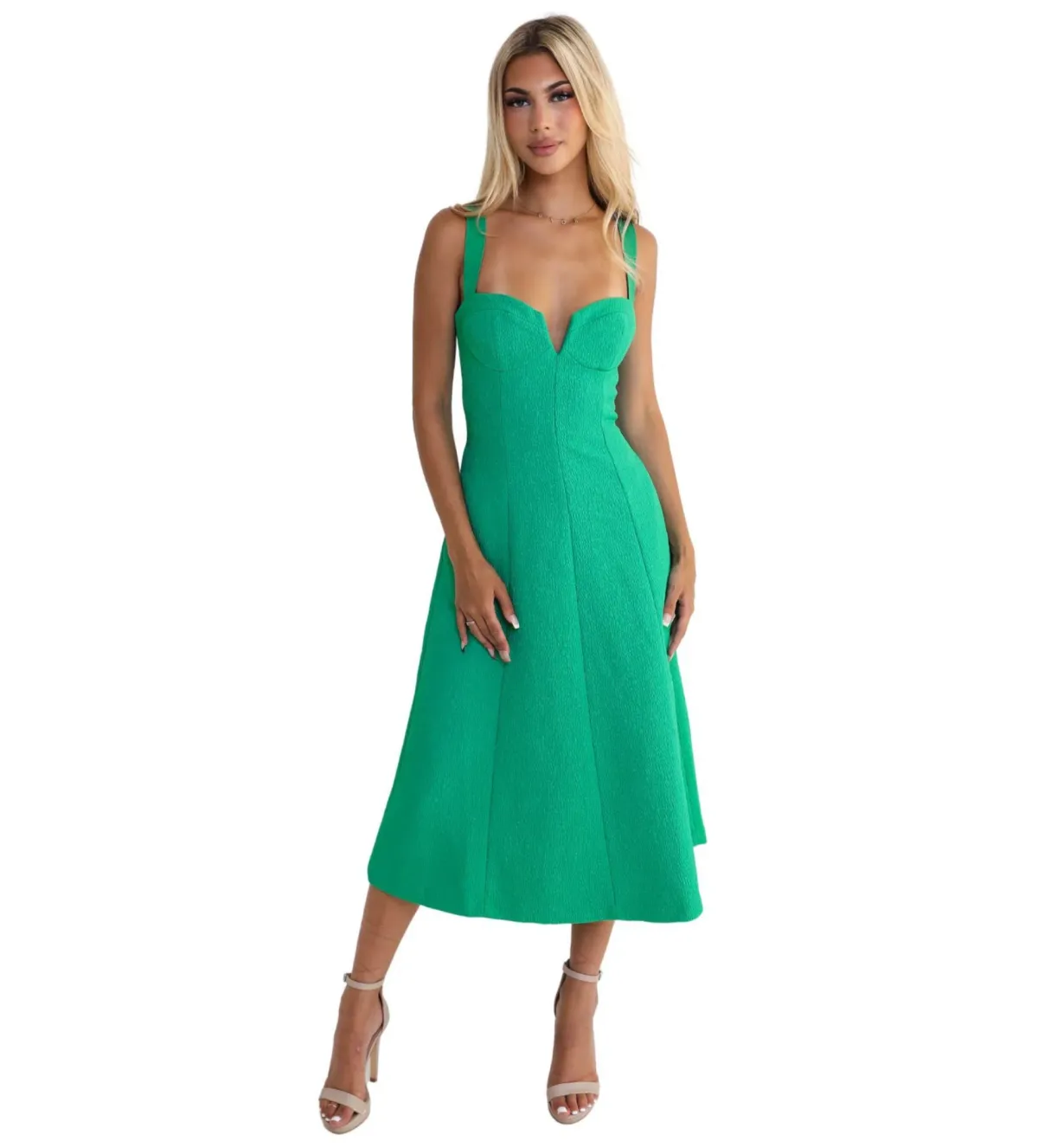Rebecca Vallance Dionne Midi Dress Golf Green Size 14 - Image 1