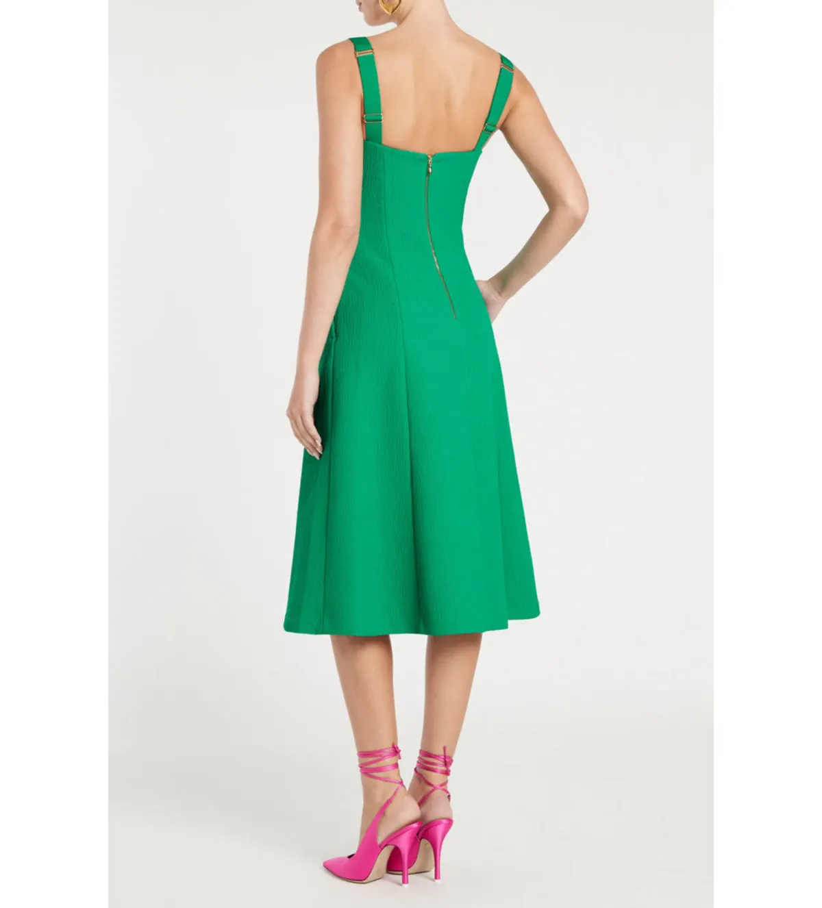 Rebecca Vallance Dionne Midi Dress Golf Green Size 14 - Image 3