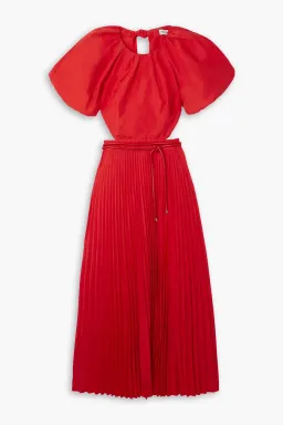 Rebecca Vallance Puff Sleeve Open Back Dress Red Size 14 for rent on The Volte - image 3