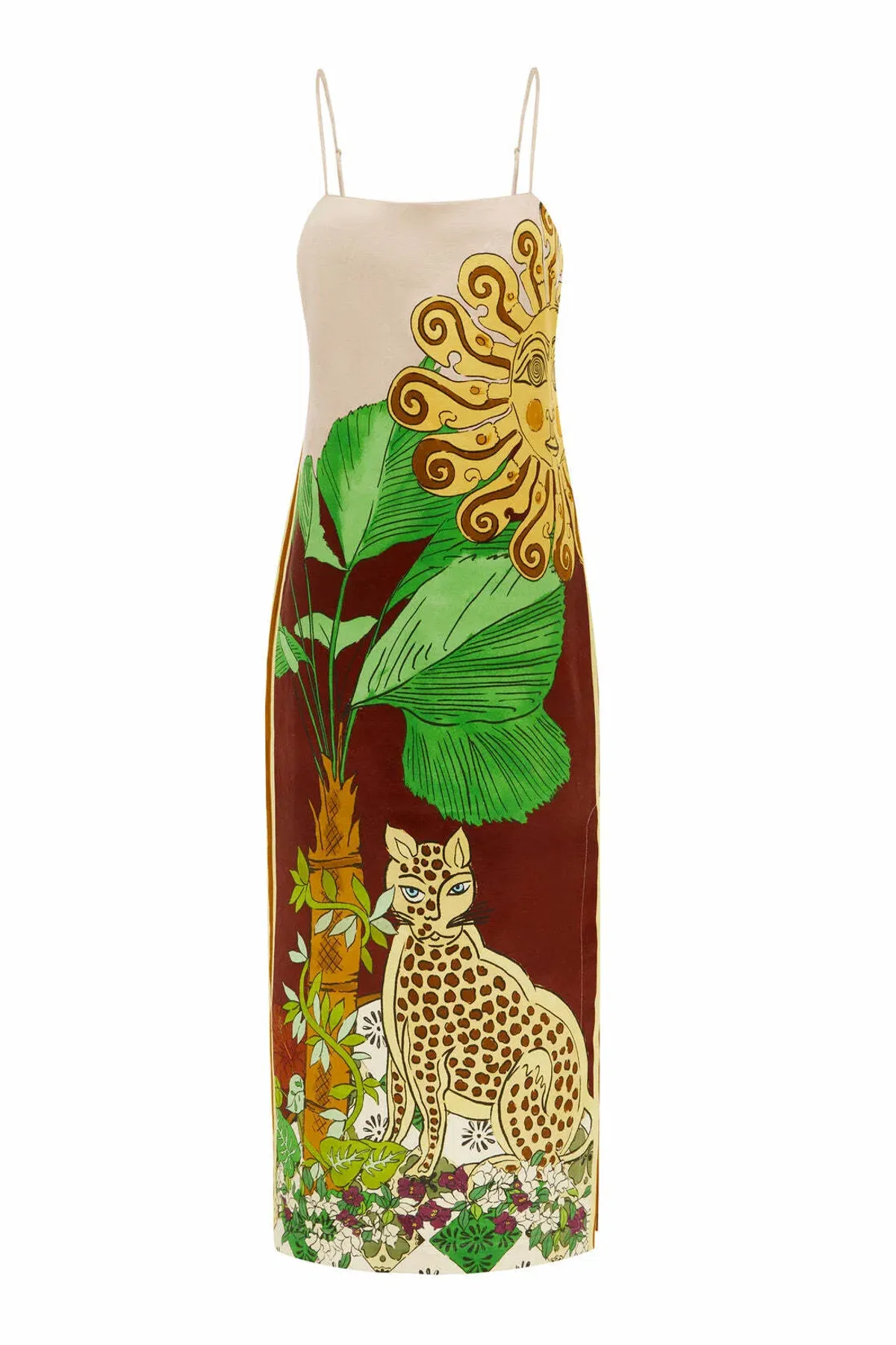 Alemais Tiger Slip Midi Dress Print Size 12 - Image 5