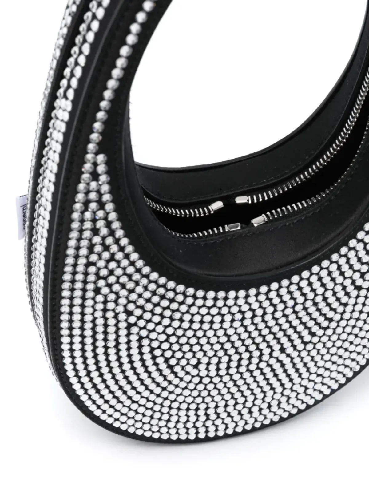 Coperni Crystal Embellished Mini Swipe Bag Black - Image 4