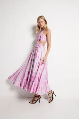 Aje Introspect Ripple Cut Out Maxi Dress Ripple Tie Dye Size 4 for rent on The Volte - image 1