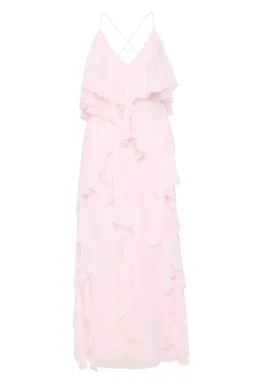 Aje Valentine Frill Maxi Dress Pastel Pink Size 10  for rent on The Volte - image 5