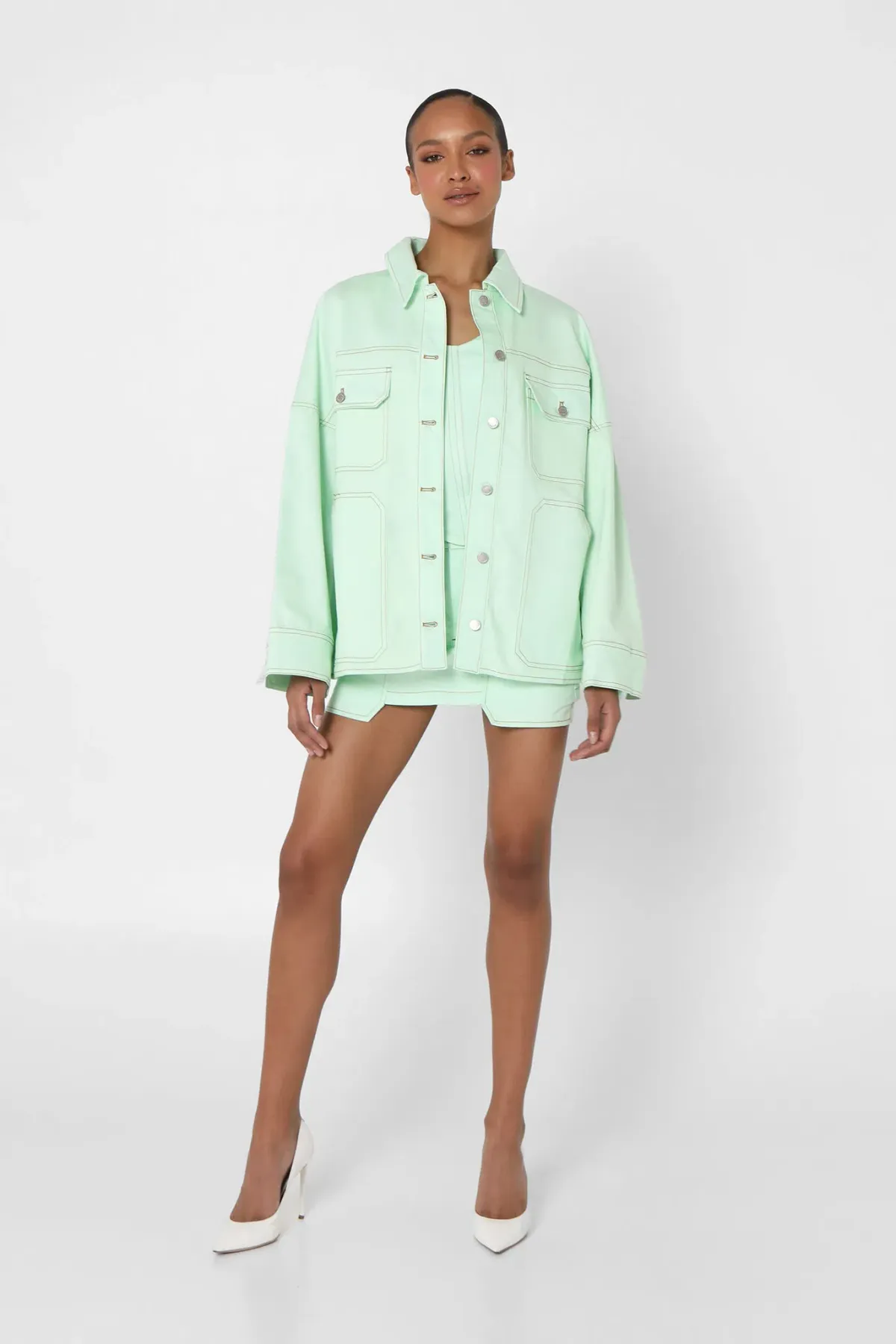 BY.DYLN Jerome Jacket & Cooper Mini Skirt Mint Size 8 - Image 1