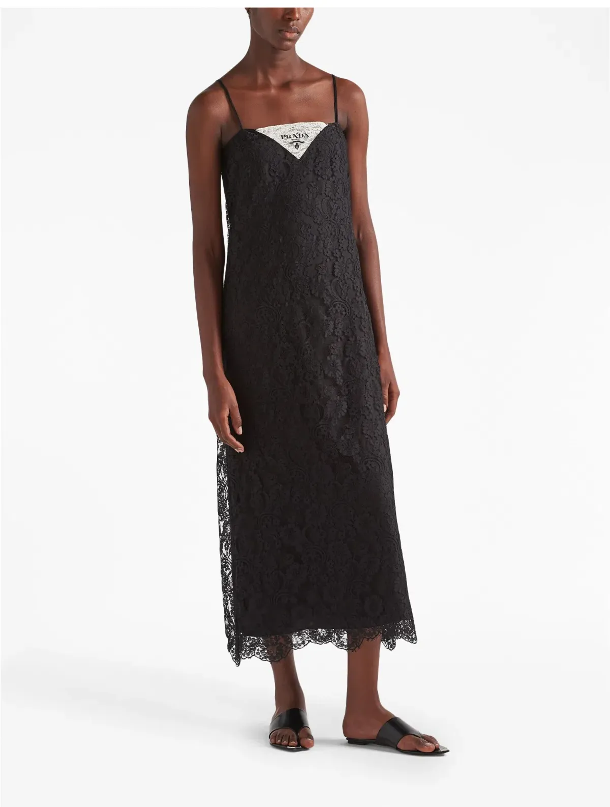 Prada Lace Midi Dress Black Size 36 / AU 4 - Image 4