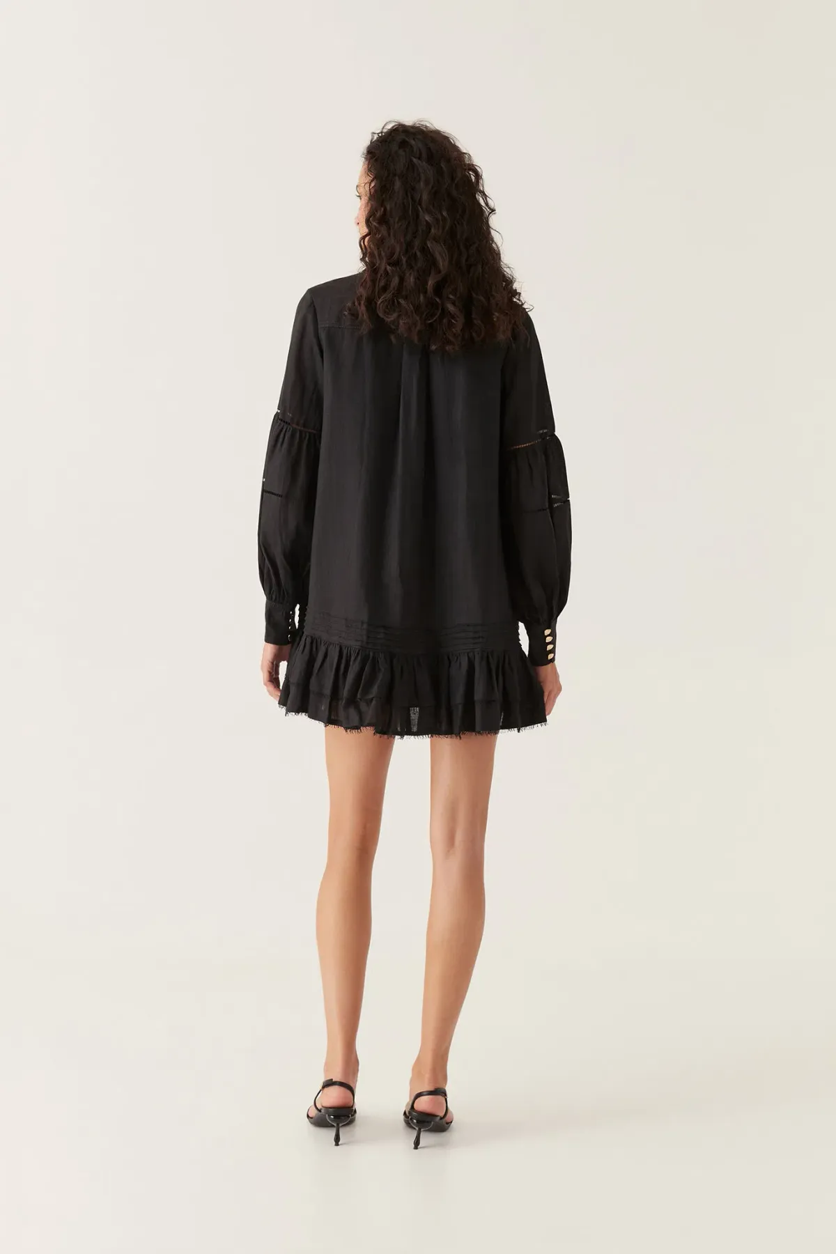 Aje Lotus Shirt Mini Dress Black Size 16 - Image 2