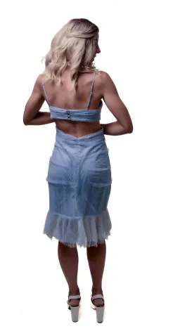 Alice McCall Tulle Cut Out Midi Dress Dusty Blue Size 12 for rent on The Volte - image 4